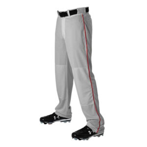 Alleson Adult 2 Color Baseball Pant-Grey/Scarlet (605WL2)